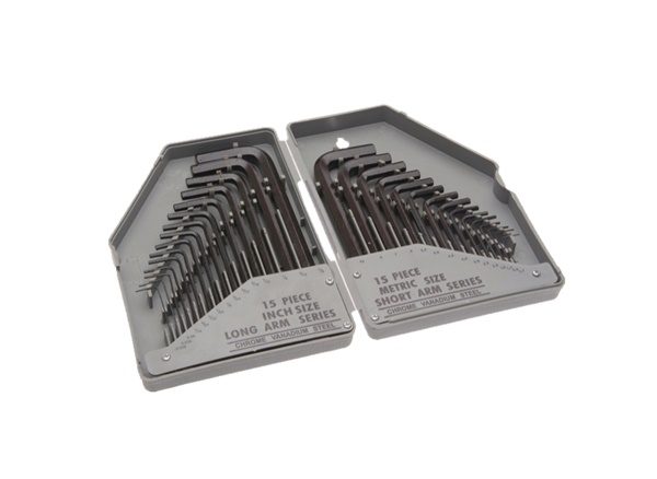 0039/084037 Hexagon key set, imperial/metric, 30 pieces supplied in a plastic case