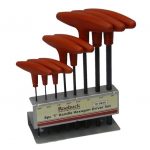 0050/000656 Hexagon key set, imperial, T handle, 8 piece supplied with storage rack