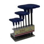 0050/000657 Hexagon key set, metric, T handle, 8 pieces with storage rack