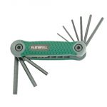 0050/102302 Hexagon key set, imperial, 9 pieces, folding pen knife type