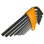 0111/108992 Hexagon key set, metric, long series, 9 pieces - supplied in a plastic clip