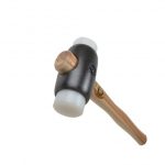BH00/011629 - Hammer, cast iron head. Size 5 - 70mm diameter, with super plastic faces, 450mm hickory shaft
