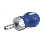 URLT/013260 Screwdriver, stubby ratcheting type complete with slotted, Phillips and Pozidrive bits