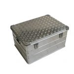 Storage box complete with checker plate lid