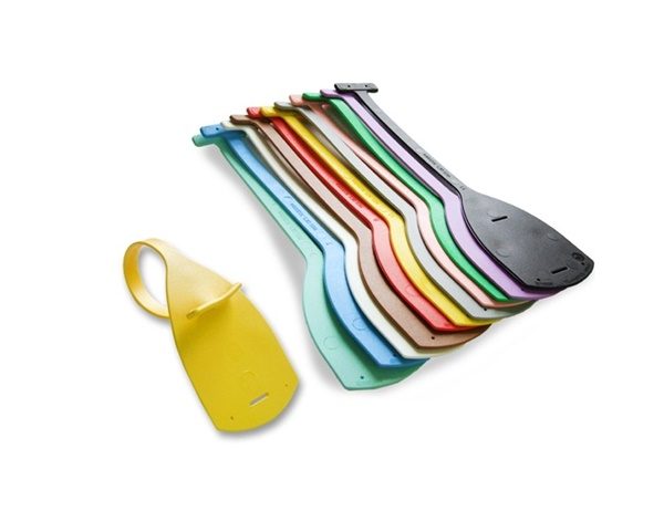 Tie tags, manufactured from polyurethane with two variable closure slots.