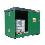 Dual purpose bunded storage unit, for either 8 x 205 litre drums or 2 x 1000 litre IBCs